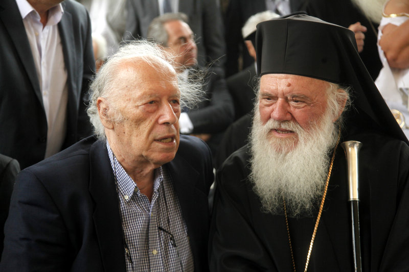 Ο Γιώργος Κατσιμπάρδης με τον αρχιεπίσκοπο Αθηνών