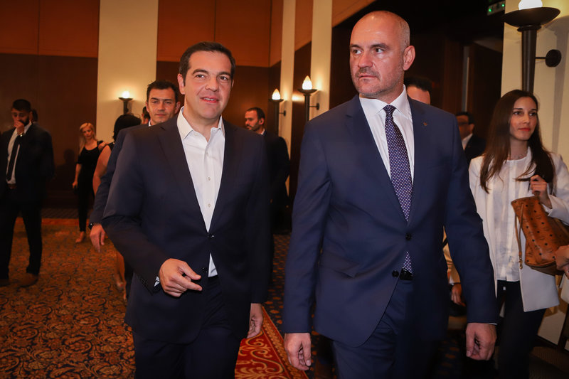 Ο πρόεδρος του ΣΒΒΕ υποδέχεται τον πρωθυπουργό -» -Φωτογραφία: Intimenews/ΜΩΥΣΙΑΔΗΣ ΓΙΑΝΝΗΣ