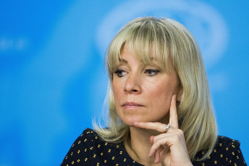 Η εκπρόσωπος του Ρωσικού ΥΠΕΞ Μαρία Ζαχάροβα -Φωτογραφία: AP Photo/Alexander Zemlianichenko 
