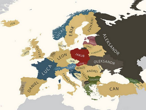 Ο χάρτης με τα πιο συνηθισμένα ονόματα και επίθετα στην Ευρώπη [εικόνες] | iefimerida.gr 1