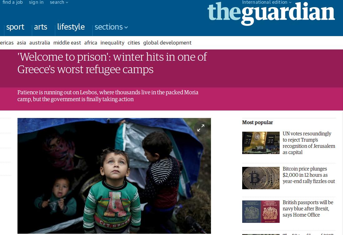 Guardian για Μόρια: «Καλώς ήρθατε στην φυλακή»