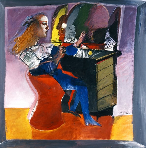 Ο καθρέφτης, 1990, Ακρυλικό σε καμβά, 183 x 183 εκ. Συλλογή Ιδρύματος Βασίλη και Ελίζας Γουλανδρή