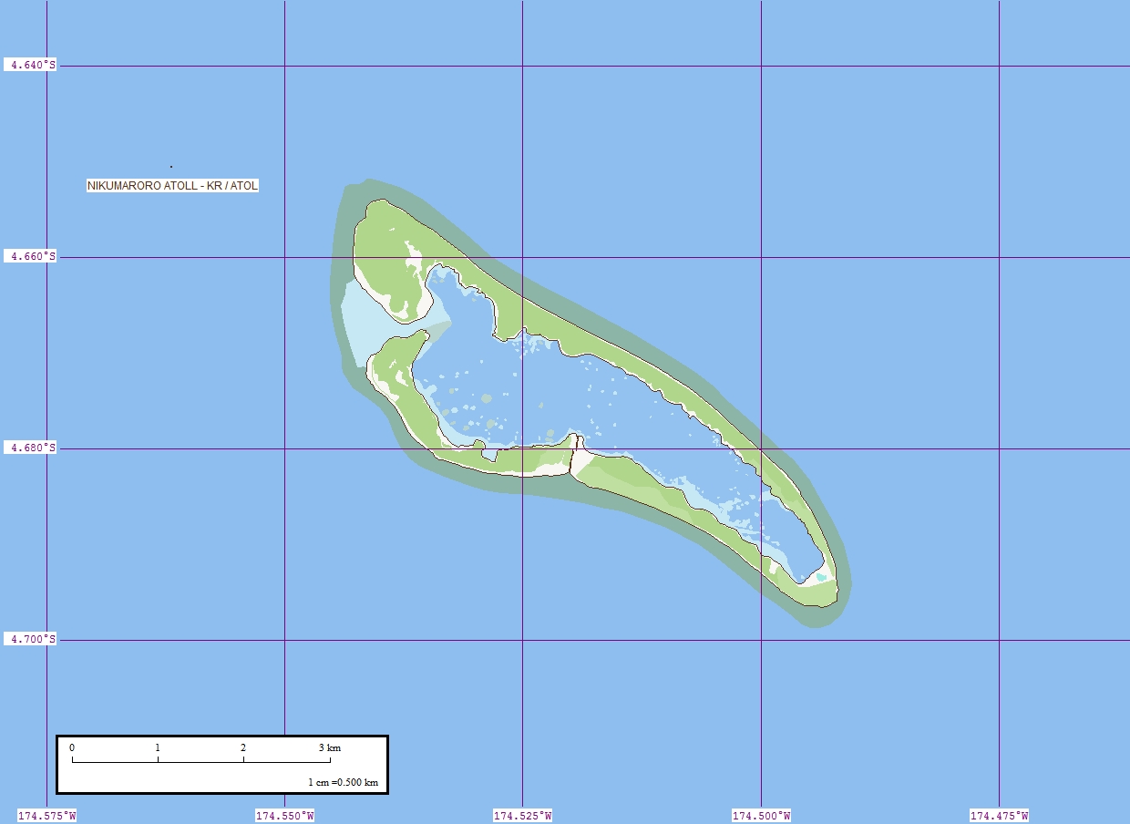 Χάρτης της νήσου Νικουμαρόρο στον Ειρηνικό Ωκεανό (Wikipedia)