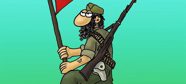 Ο αντάρτης του Αρκά που εξυμνεί τις ΗΠΑ -Το καυστικό σκίτσο για τη συνάντηση Τραμπ-Τσίπρα