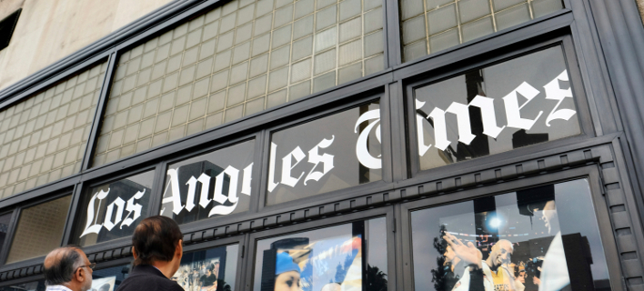 Από το κτίριο της εφημερίδας στο κέντρο του Λος Αντζελες/ Φωτογραφία: AP