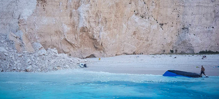 Κατολίσθηση στο Ναυάγιο (Φωτογραφία: EUROKINISSI/ΗΜΕΡΑ ΖΑΚΥΝΘΟΥ)