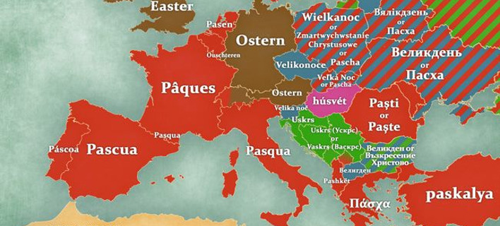 Το Πάσχα σε όλες τις ευρωπαϊκές γλώσσες -Πώς το λέει ο κάθε λαός [χάρτης]