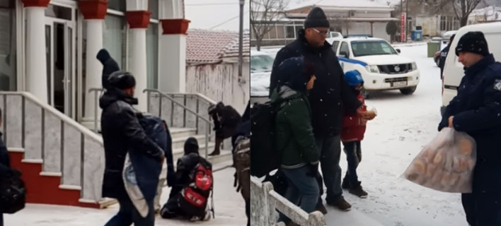 Συγκινητική υποδοχή: Πρόσφυγες μέσα στο χιονιά φθάνουν στο Σουφλί -Βρίσκουν καταφύγιο σε εκκλησία, τους προσφέρουν αντίδωρο [βίντεο]
