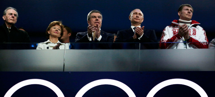 Ο Ρώσος πρόεδρος Πούτιν στην τελετή έναρξης της χειμερινής Ολυμπιάδας του Σότσι το 2014 (Φωτογραφία: ΑΡ) 