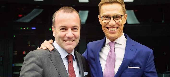 ÎŸ Î“ÎµÏÎ¼Î±Î½Î¿Ï‚ ÎœÎ¬Î½Ï†ÏÎµÎ½Ï„ Î’Î­Î¼Ï€ÎµÏ ÎºÎ±Î¹ Î¿ Î¦Î¹Î½Î»Î±Î½Î´ÏŒÏ‚ Î‘Î»ÎµÎ¾Î¬Î½Ï„ÎµÏ Î£Ï„Î¿Ï…Î¼Ï€ Î¦Ï‰Ï„Î¿Î³ÏÎ±Ï†Î¯Î±: Manfred Weber-Facebook)