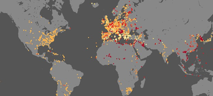 Ο παγκόσμιος χάρτης της βίας: Οι μεγαλύτερες μάχες των τελευταίων 4.000 ετών σε μία εικόνα