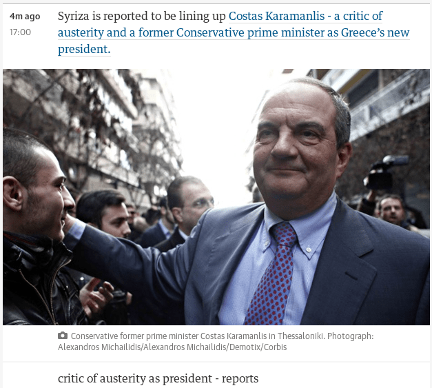 Guardian: Ο ΣΥΡΙΖΑ θα προτείνει Καραμανλή για Πρόεδρο της Δημοκρατίας | iefimerida.gr 1