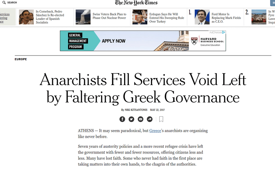 Οι ΝΥΤ κάνουν ρεπορτάζ για τους αναρχικούς της Ελλάδας: Οργανώνονται όπως ποτέ άλλοτε | iefimerida.gr 0