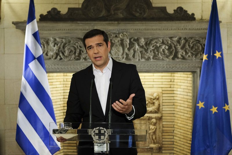 Ο Αλέξης Τσίπρας απευθύνει διάγγελμα για την συμφωνία με την ΠΓΔΜ -Φωτογραφία: ΓτΠ ANDREA BONETTI