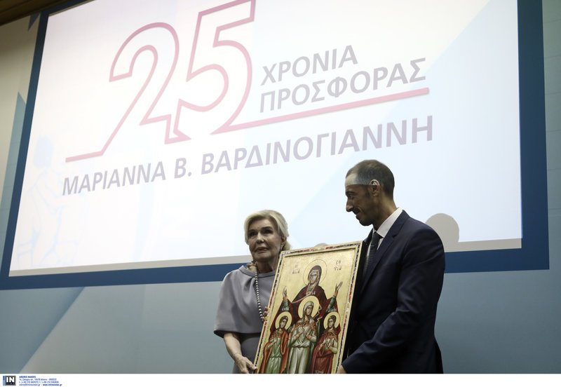 η Μαριάννα Βαρδινογιάννη και ο Εμμανουήλ Παπασάββας/ Φωτογραφία intime news