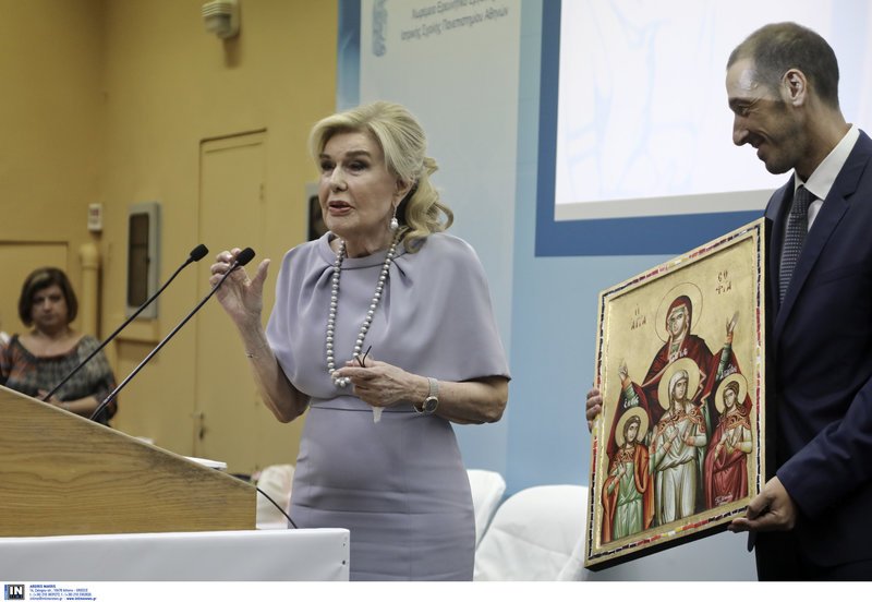 H Μαριάννα Βαρδινογιάννη και ο Εμμανουήλ Παπασάββας/ Φωτογραφία intime news