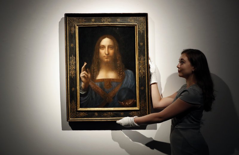 Το αριστούργημα του Λεονάρντο Ντα Βίντσι "Salvator Mundi", ένα από τα έργα που είχε αποκτήσει ο Ριμπολόβλεφ (Φωτογραφία: ΑΡ)
