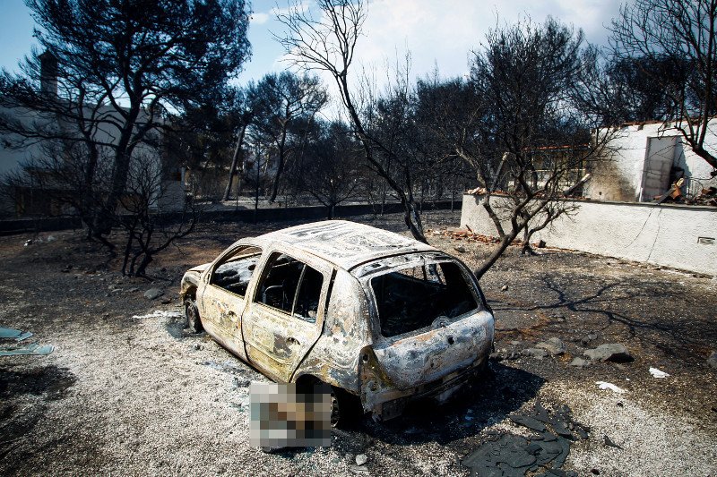 Το αυτοκίνητο της ηθοποιού και το σκυλάκι της που κάηκε.