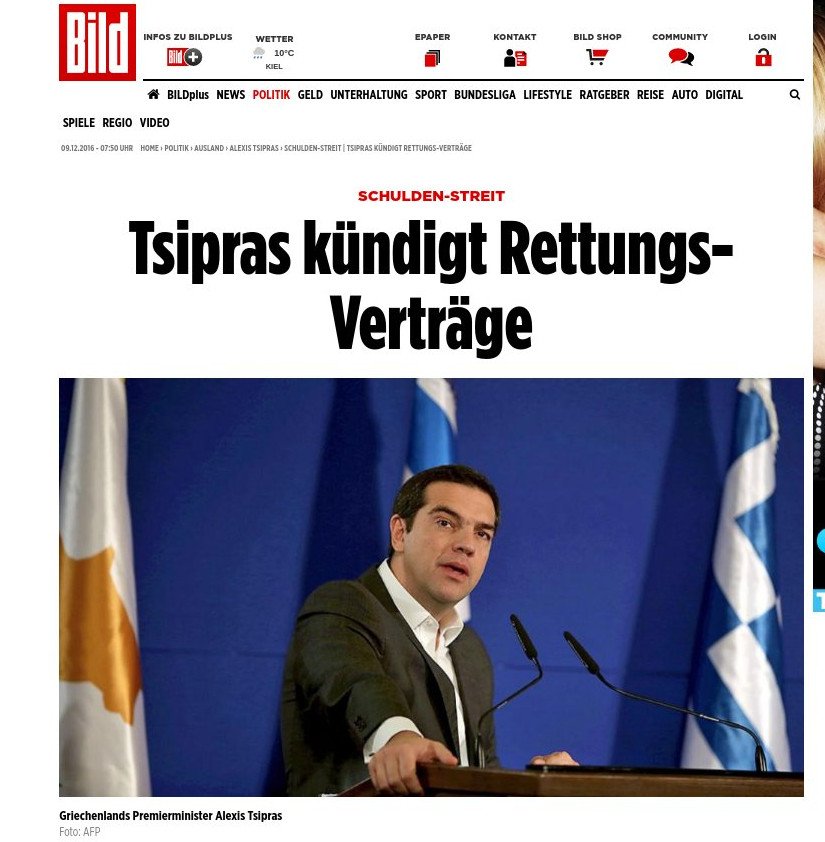 Bild: Ο Τσίπρας, χαρίζει λεφτά -Παραβίασε τις συμφωνίες με τους δανειστές | iefimerida.gr 0