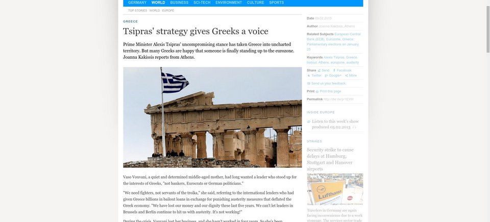 Deutsche Welle: Οι Ελληνες πιστεύουν τον Τσίπρα, αλλά οδηγεί τη χώρα σε ανεξερεύνητες περιοχές | iefimerida.gr 0