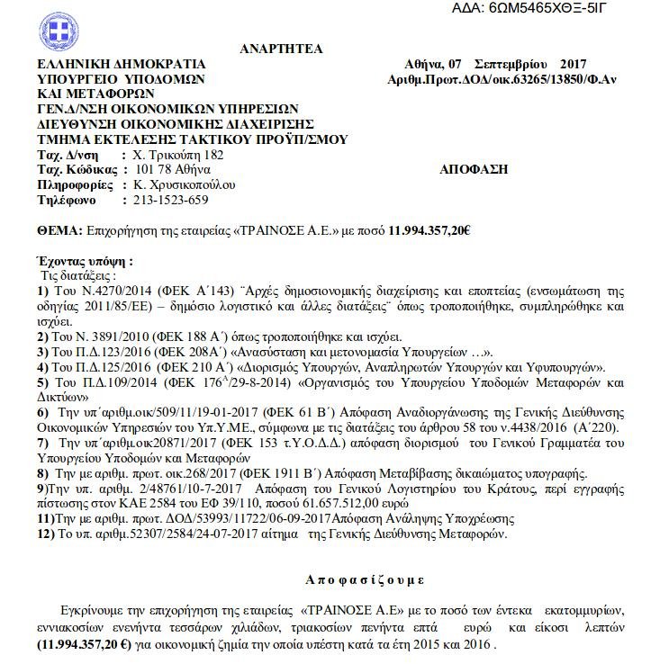 Με 12 εκατ. ευρώ αποζημιώνει το Δημόσιο την ΤΡΑΙΝΟΣΕ για τα μπλόκα στην Ειδομένη | iefimerida.gr 0