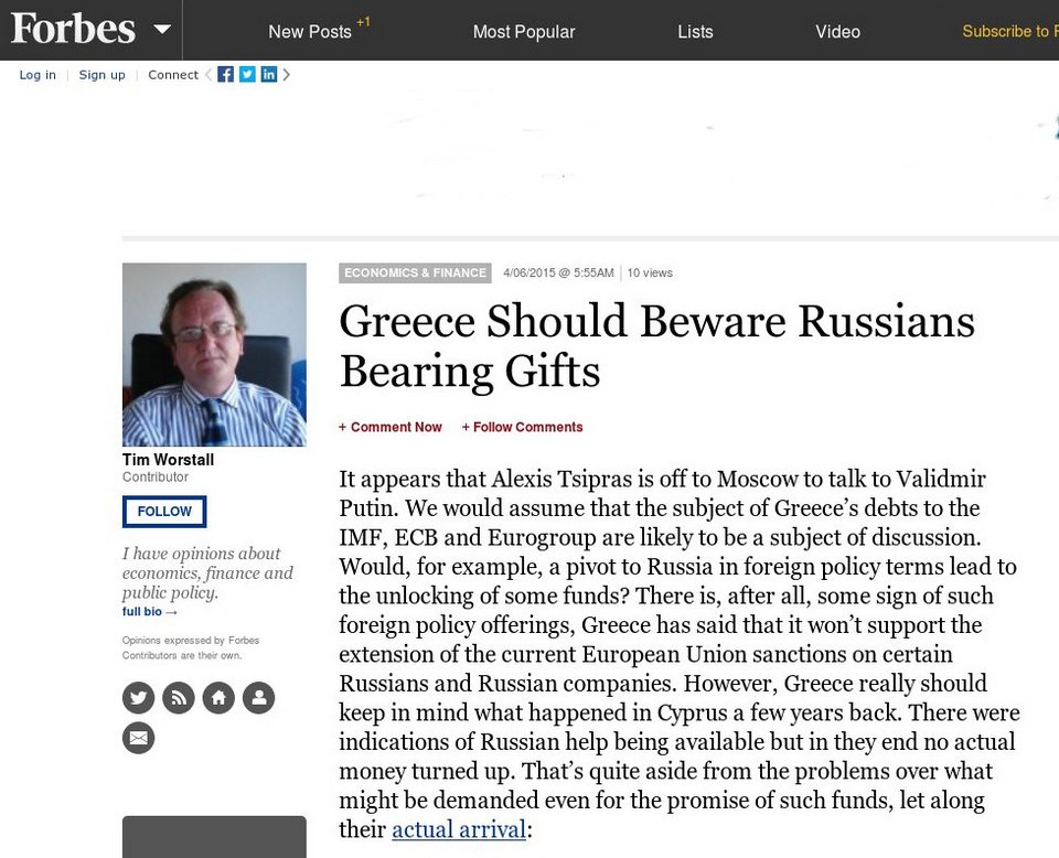 Forbes για Ελλάδα: Φοβού τους Ρώσους και δώρα φέροντας | iefimerida.gr 0
