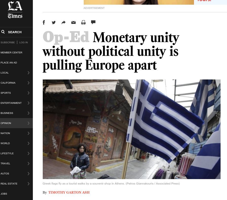 LA Times: Αυτά είναι τα τρία προβλήματα που διαλύουν την Ευρωζώνη -Ποιες οι λύσεις τους | iefimerida.gr 0