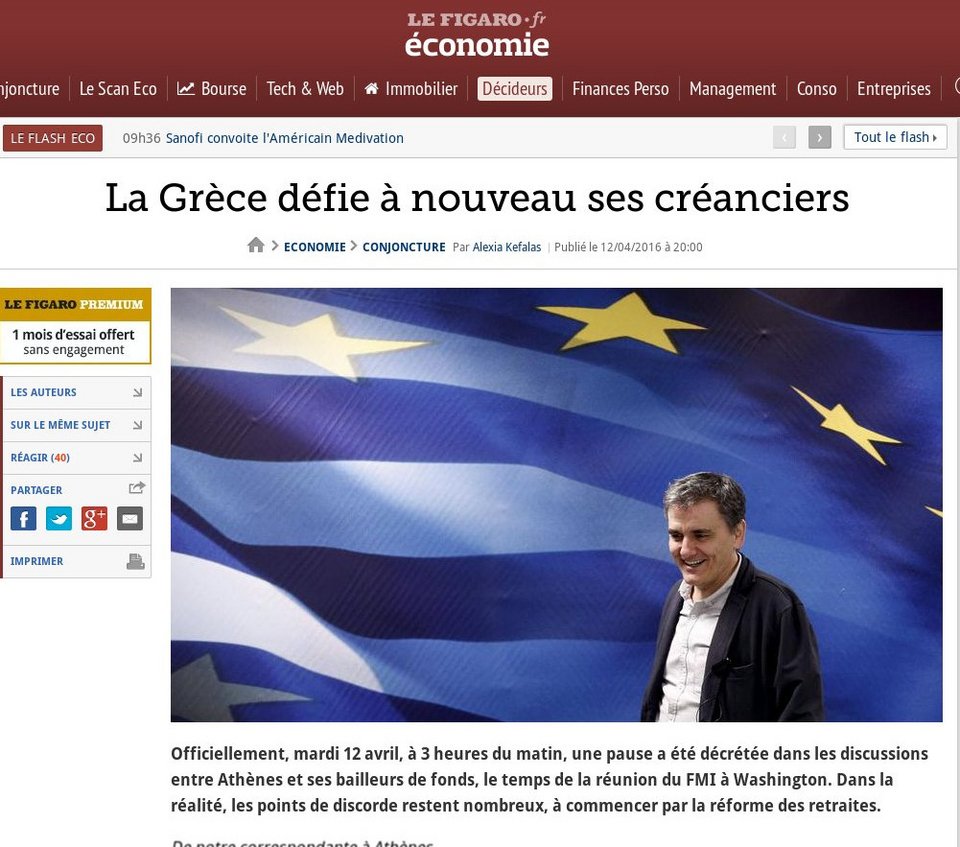 Le Figaro: Η Αθήνα προκαλεί και πάλι τους δανειστές της-Ο πόλεμος έχει κηρυχθεί | iefimerida.gr 0