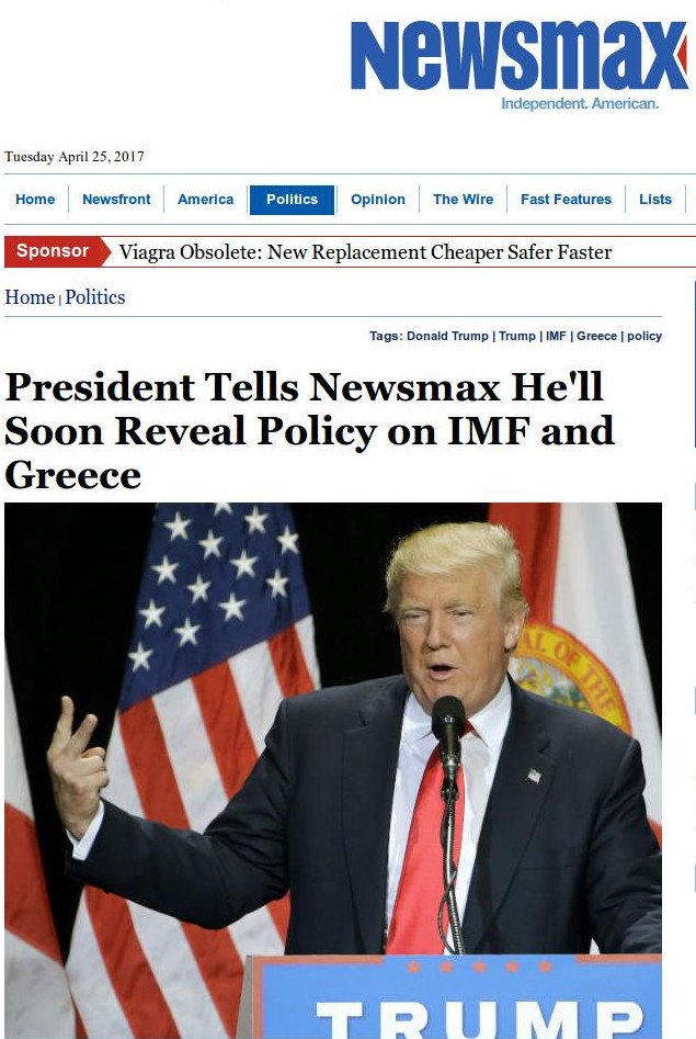 Τραμπ: Ελλάδα! Είναι σε τόσο τρομερή κατάσταση εκεί, είναι απαίσιο | iefimerida.gr 0