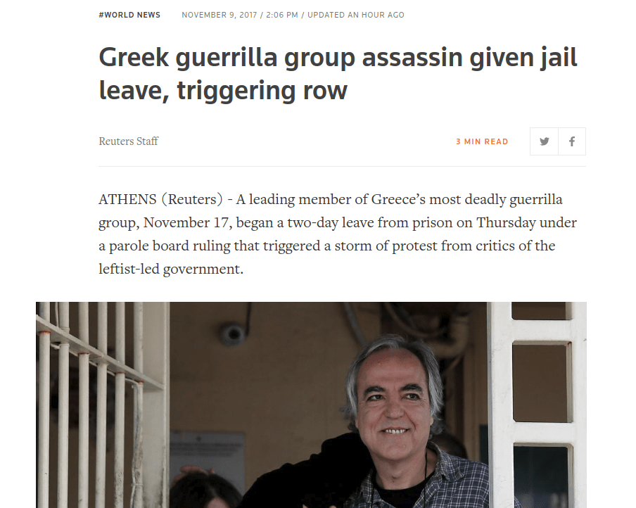 Τον γύρο του κόσμου κάνει η άδεια του Κουφοντίνα -«Εθνική οργή για την έξοδο του τρομοκράτη» | iefimerida.gr 0