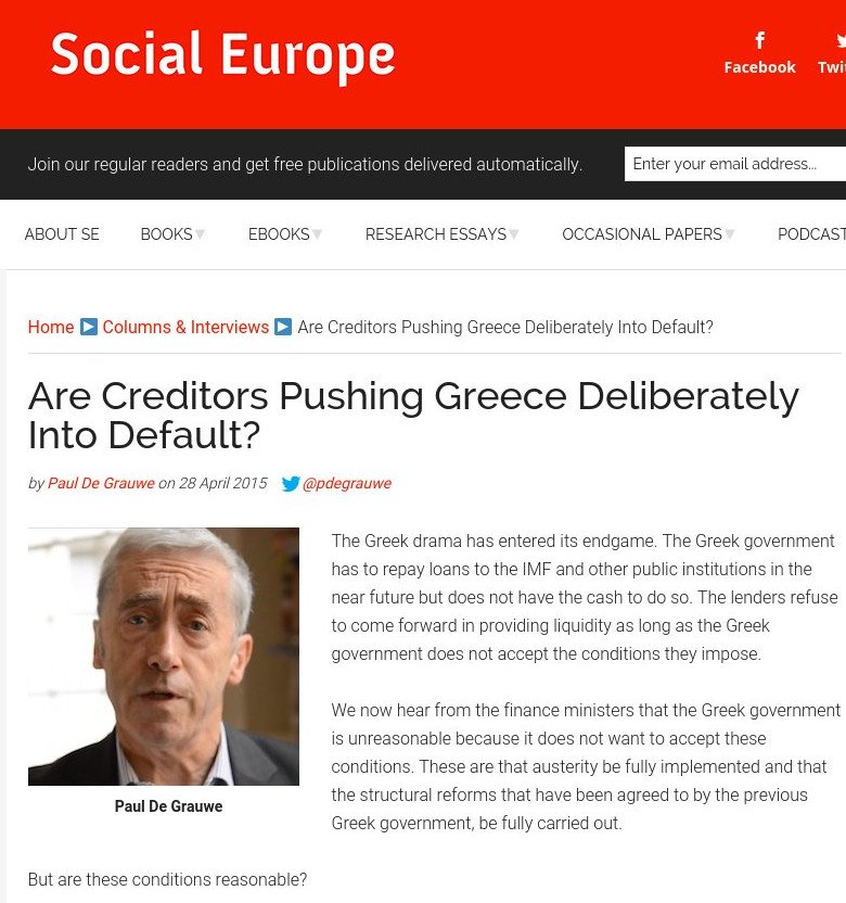 Οι πιστωτές σπρώχνουν εσκεμμένα την Ελλάδα προς τη χρεοκοπία | iefimerida.gr 0