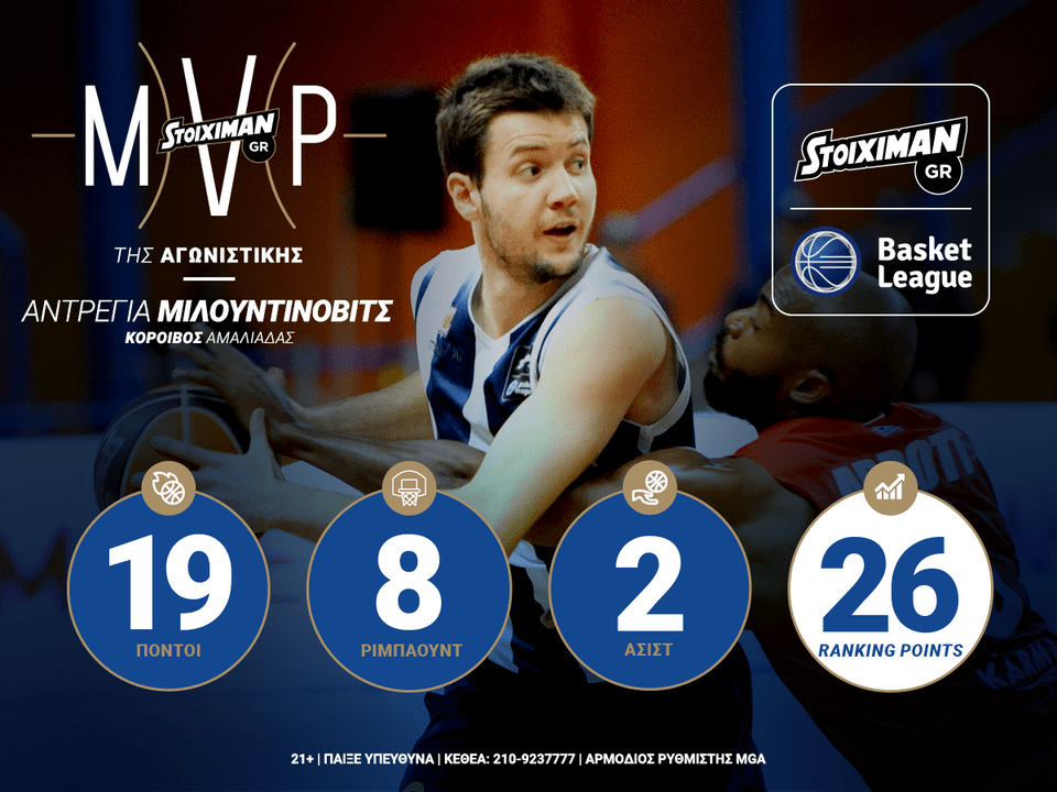 Stoiximan.gr Basket League: MVP οι Σάκοτα - Μιλουτίνοβιτς | iefimerida.gr 0