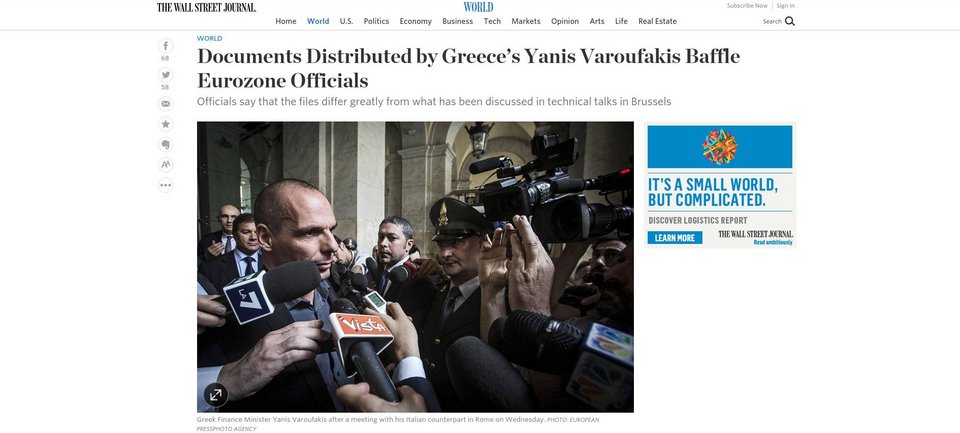 WSJ: Εγγραφο-φωτιά από Βαρουφάκη ταράζει τις διαπραγματεύσεις | iefimerida.gr 0