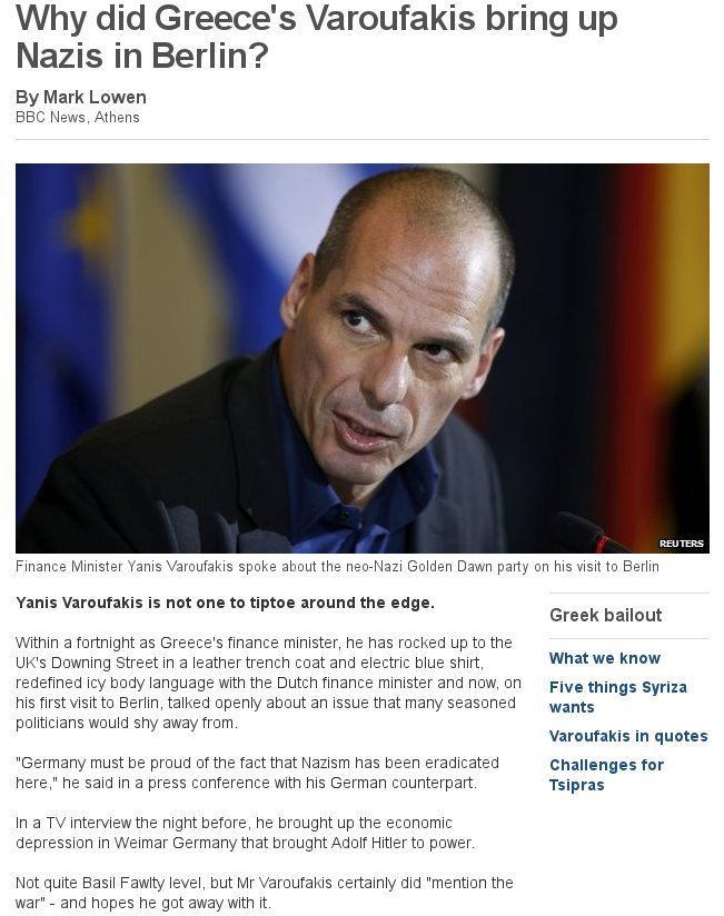 BBC: Γιατί ο Βαρουφάκης μίλησε για τους Ναζί στο Βερολίνο -Η Ελλάδα θα πιέσει τη Γερμανία εκεί που πονάει | iefimerida.gr 0