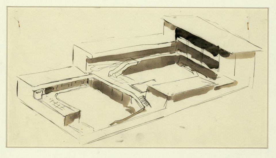 Δημήτρης Πικιώνης, Πειραματικό Σχολείο Θεσσαλονίκης, 1935, Αξονομετρικό σκίτσο