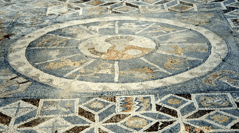 Η κεντρική παράσταση με την προσωποποίηση του Χρόνου, τα δώδεκα ζώδια και τις τέσσερις εποχές