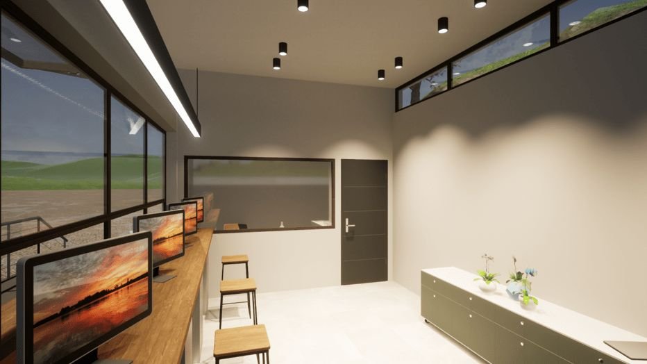 Φωτορεαλιστική απεικόνιση σημείου με αυτόματους πωλητές