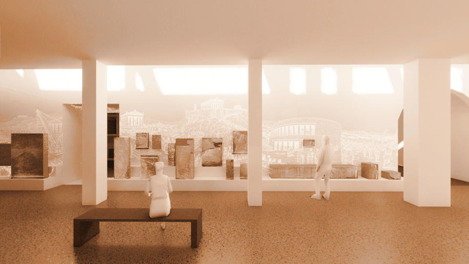 Φωτορεαλιστική απεικόνιση. Ενότητα «Πανόραμα» στη Στοά (ΕΠ)