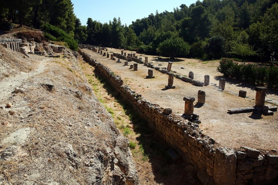 Πάνω στα 25 βάθρα που σώθηκαν στην αρχική τους θέση βρίσκονται χαραγμένες γύρω στις 150 επιγραφές -αναθηματικές, χρονολογήσεις, επιγράμματα, αγωνιστικοί κατάλογοι και προξενικά ψηφίσματα