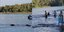 H στιγμή που ο αλιγάτορας πλησιάζει την παρέα με τις προσκοπίνες σε λίμνη του Τέξας 