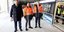 Ο Διευθύνων Σύμβουλος της Ελληνικό Μετρό Α.Ε Νικόλαος Κουρέτας,  ο Πρόεδρος και Διευθύνων Σύμβουλος της Άκτωρ, Αλέξανδρος Εξάρχου και ο  υφυπουργός Υποδομών και Μεταφορών Νίκος Ταχιάος