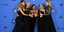 Με μαύρα φορέματα εμφανίστηκαν οι ηθοποιοί στις Χρυσές Σφαίρες. Φωτογραφία: AP