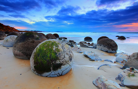 Ιζηματογενή πετρώματα σε παραλία της Νεάς Ζηλανδίας