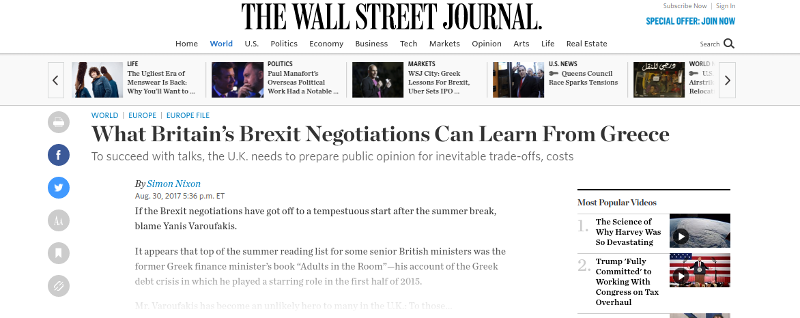 wsj_3 Wall Street Journal: Την αποτυχημένη συνταγή Βαρουφάκη ακολουθεί η Βρετανία