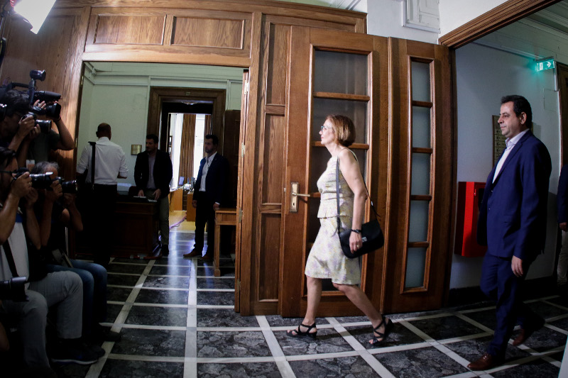Η υπουργός Πολιτισμού Μυρσίνη Ζορμπά στο Υπουργικό- φωτογραφία eurokinissi