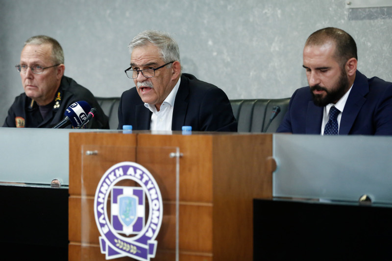 Press conference of Toska-Tzanakopoulos and leaders of ELAS and the Fire Department 