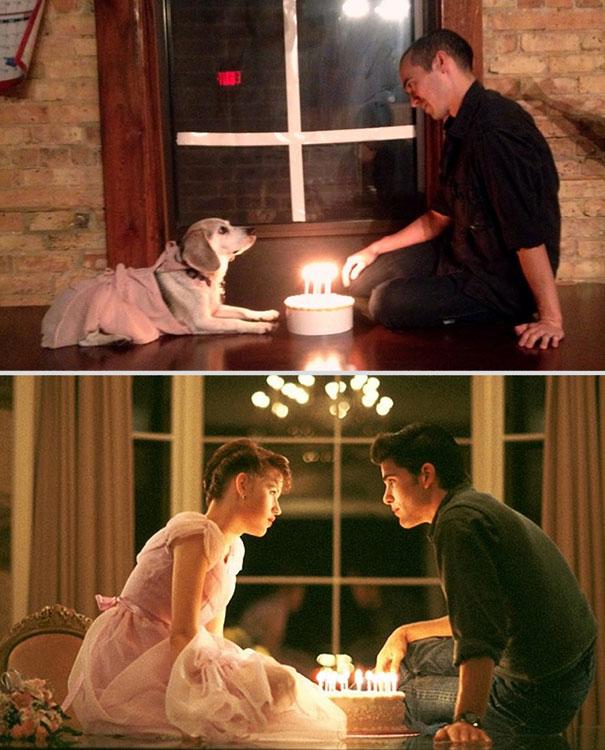 Ξεκαρδιστικό: Αναπαριστά σκηνές από ρομαντικές ταινίες με παρτενέρ το σκύλο του [εικόνες]  | iefimerida.gr 6