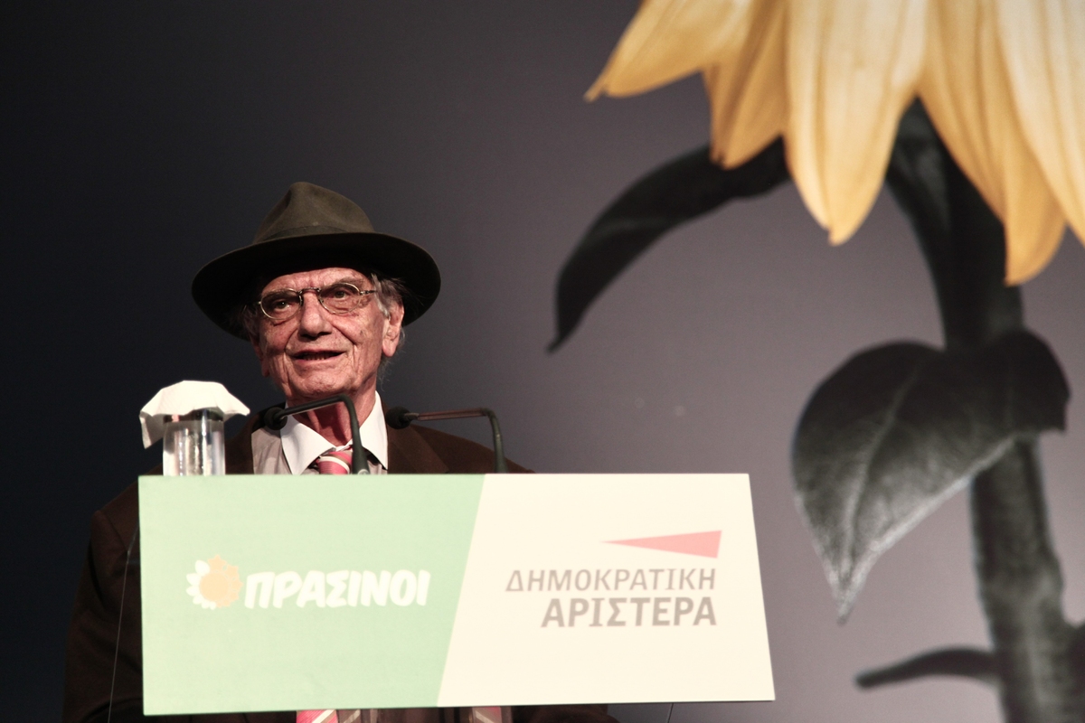 Ο Βασίλης Βασιλικός στην παρουσίαση του ψηφοδελτίου Επικρατείας Πρασίνων-ΔΗΜΑΡ το 2015