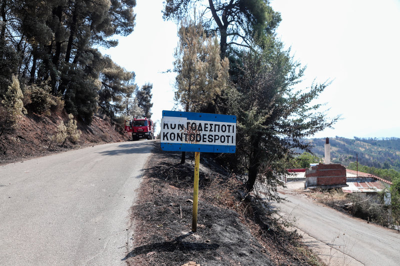 Signpost in the governorate of Evia 