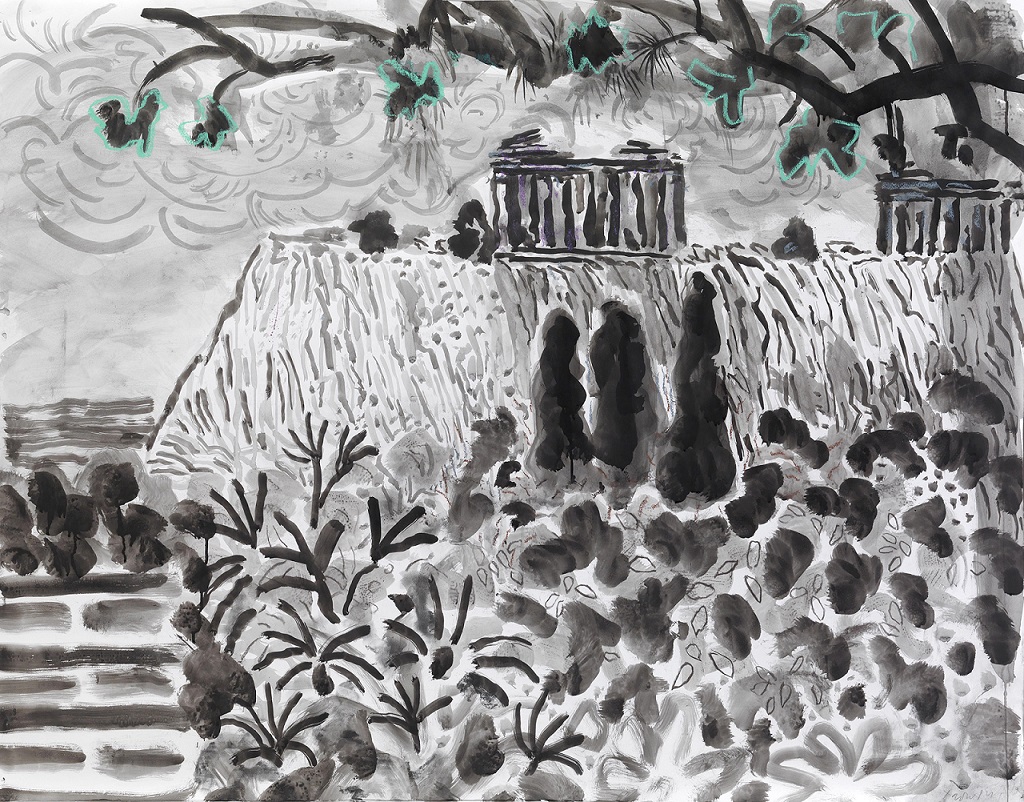 Η Ακρόπολη σχέδιο με κάρβουνο